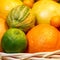 Citrus fruits in a basket 
