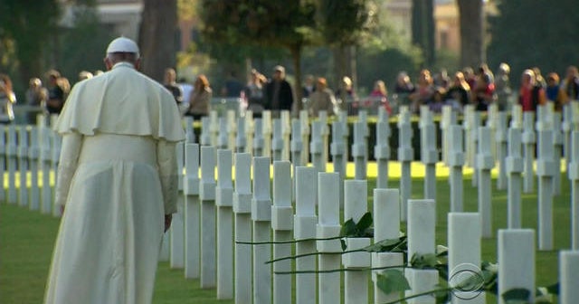 Pope Francis visits American military cemetery