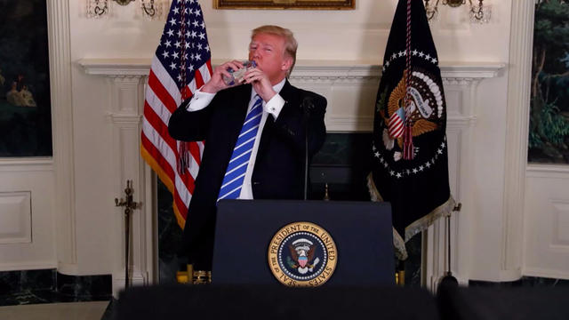 Trump Pauses During Remarks For Sip Of Water Cbs News