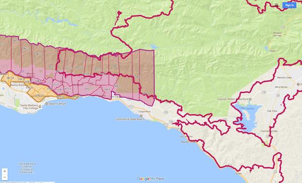 Santa Barbara County Map - Evacuations 