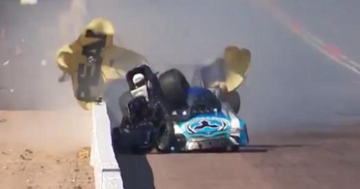 NHRA Courtney Force wins, father John Force in frightening crash CBS