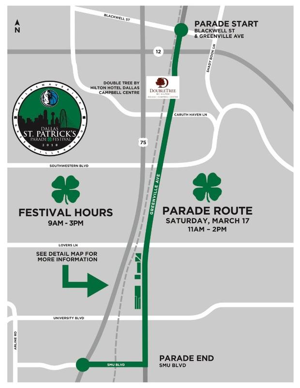 Dallas St. Patrick's Day Parade route 