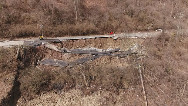 Section Of Route 30 Collapses In East Pittsburgh 