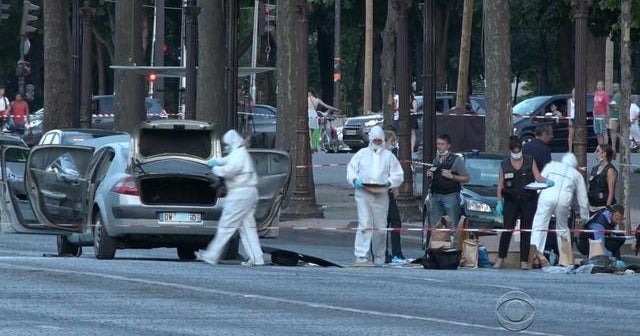 Car loaded with explosives rams Paris police