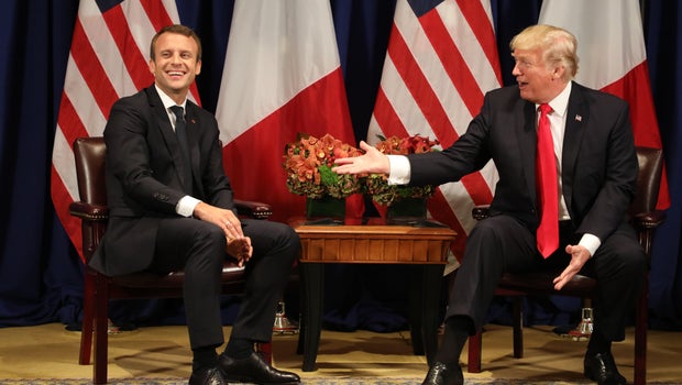 French President Macron calls defense meeting after US-led strike on Syria