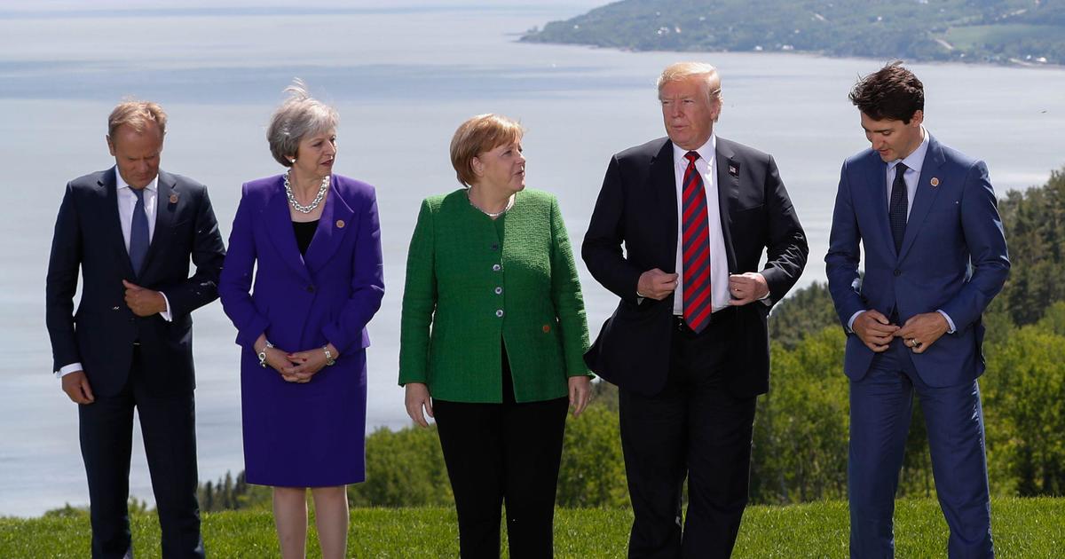 Group photo masks underlying tension at G7 summit CBS News