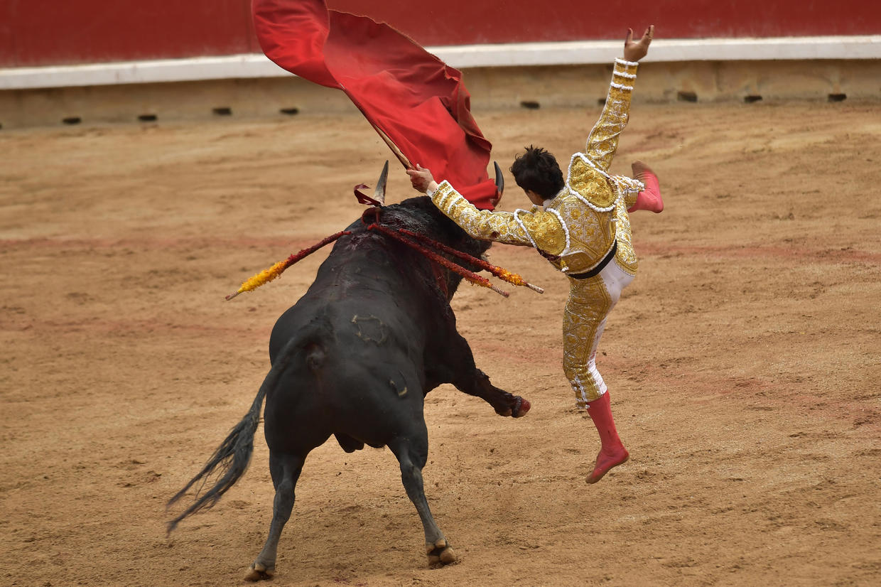 "Running of the Bulls" in Pamplona, Spain CBS News