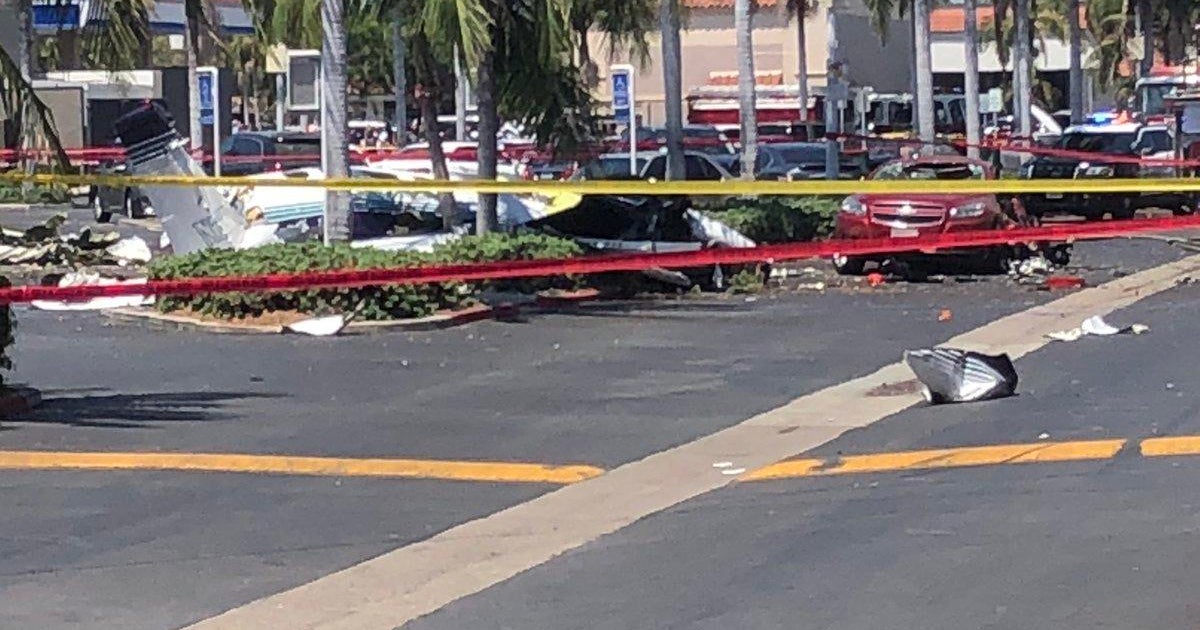 Santa Ana, California Small plane crashes into parking lot today
