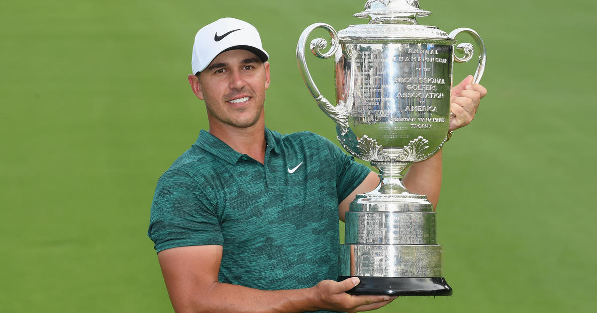 Pga Championship Results Today Brooks Koepka Tops Adam Scott Tiger Woods At Bellerive Country Club Cbs News