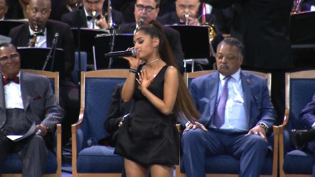 Ariana Grande at Aretha Franklin's funeral 