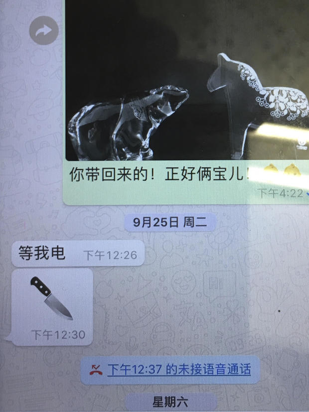 Meng Hongwei text message 