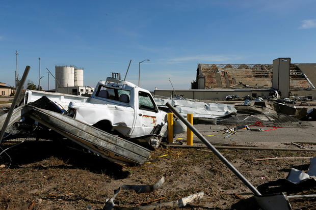 Damage caused by Hurricane Michael is seen at Tyndall Air Force Base 