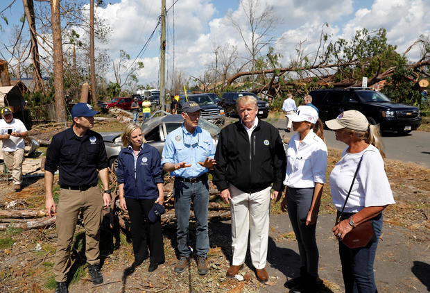 Trump visits areas affected by Hurricane Michael in Florida 