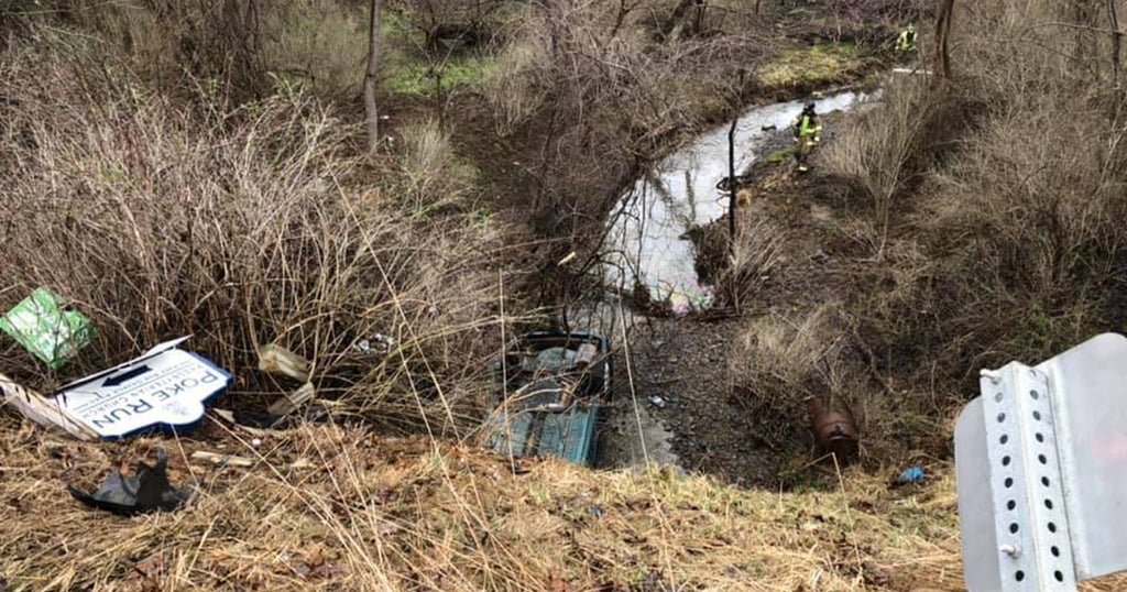 Vehicle Reported Overturned Into A Creek On Route 66 At Greensburg Road