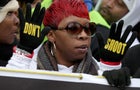 Lesley McSpadden, mother of Michael Brown, helps lead the "Justice For All" rally and march in the nation's capital against police brutality and the killing of unarmed black men by police Dec. 13, 2014, in Washington. 