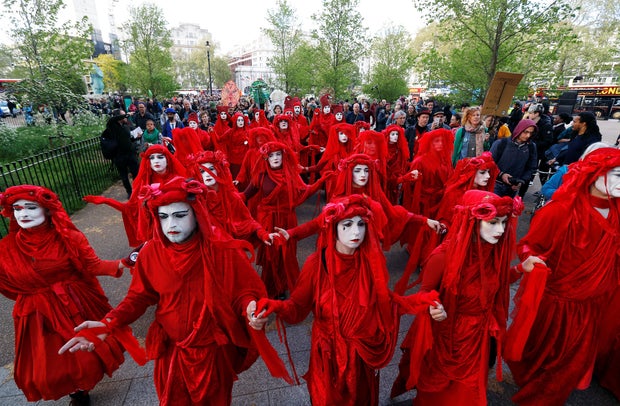 The Extinction Rebellion protest in London 
