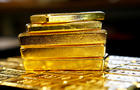 Gold bars are seen at the Austrian Gold and Silver Separating Plant 'Oegussa' in Vienna 