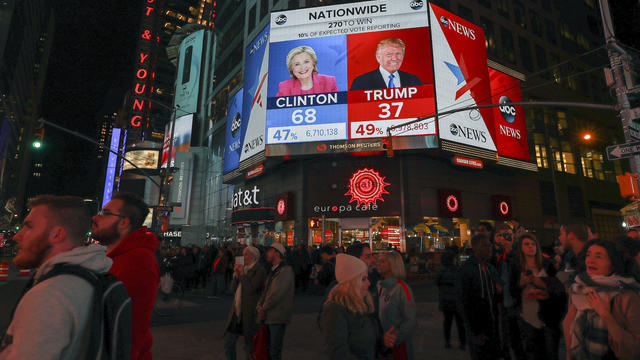 Crowds Gather In New York To Watch Election Results From Across The Country 