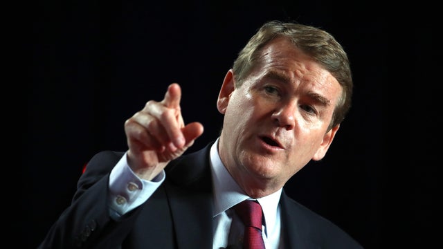 Sen. Michael Bennet, D-Colorado, speaks during the AARP and The Des Moines Register Iowa Presidential Candidate Forum on July 17, 2019, in Cedar Rapids, Iowa.