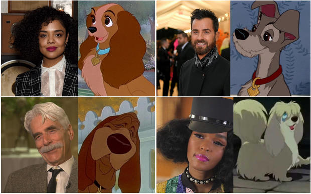 Tessa Thompson, Justin Theroux, Sam Elliott and Janelle Monae have signed on to voice dogs in "Lady and the Tramp," which will be released on Disney+ later this year. (Credit: Disney)