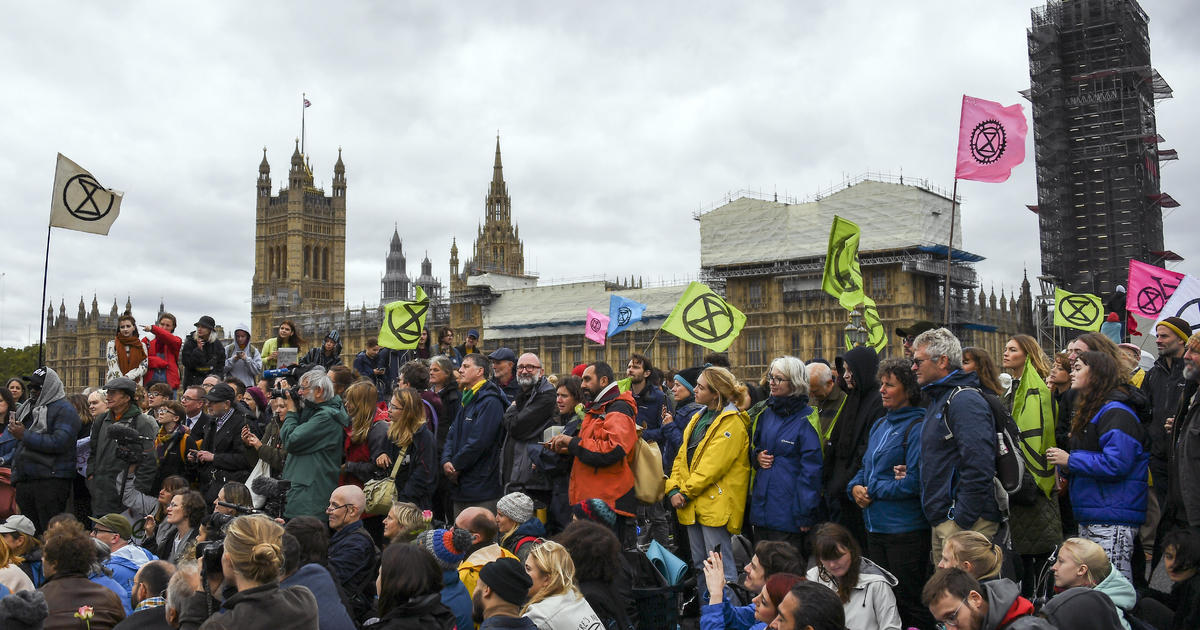 Extinction Rebellion climate change activists stage large protests in London and other major cities - CBS News