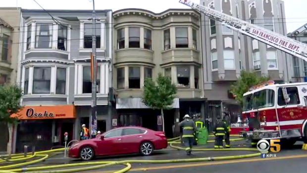 Fire Crews Mop Up After a Blaze Damaged a Building on Castro Street Nov. 16 