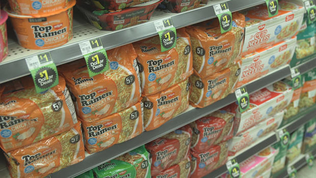 Dollar Stores say they are not grocery stores, but in many communities food options are increasingly limited. (Credit: CBS News)