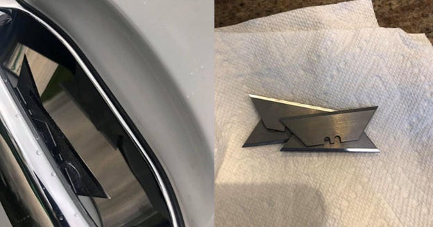 'Check Your Door Handles!' Razor Blades Found On Car Door Handle In