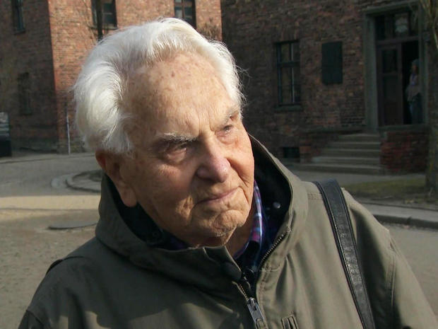 David Mark, now 91, was 16 when he was crammed into a cattle-car train and brought from Hungary to Auschwitz. He lost 35 members of his family.  (Credit: CBS News)