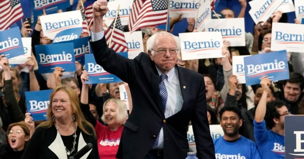 Bernie Sanders Delivers Victory Speech In New Hampshire Cbs News 