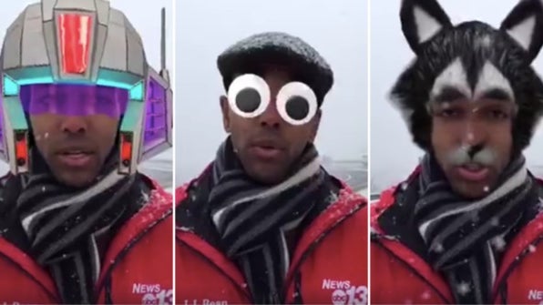 Tv Reporter Accidentally Does Weather Report With Facebook S Googly Eye Filter On Cbs News
