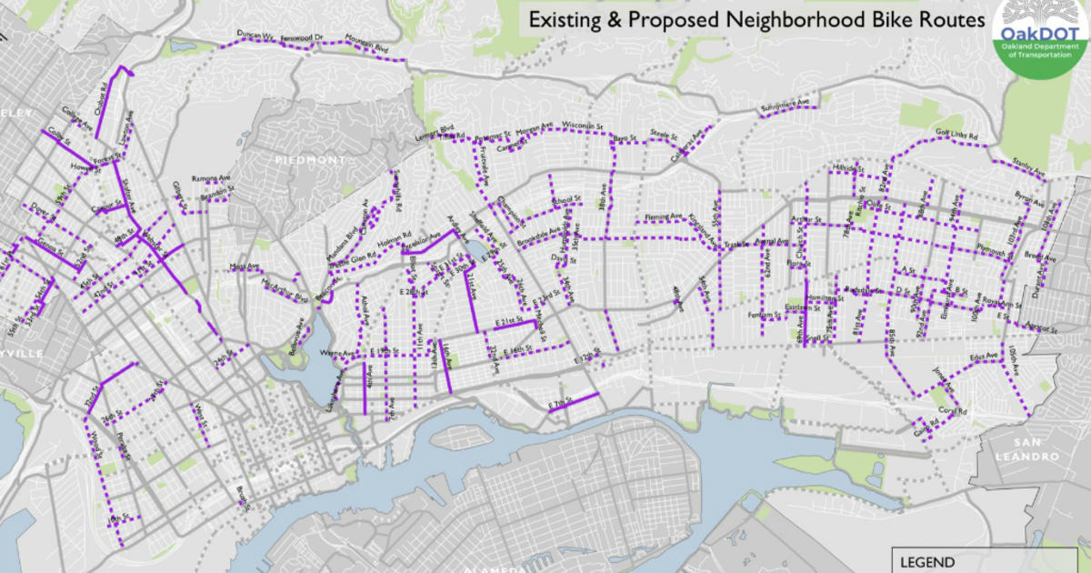 Oakland Slow Streets Map Coronavirus Update: Oakland Closing Some Streets To Allow For Pedestrian  And Bicycle Traffic, Social Distancing - Cbs San Francisco