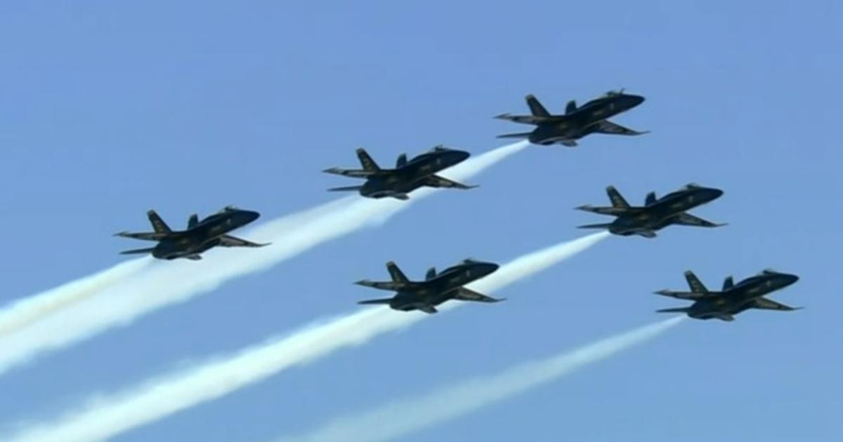 Thunderbirds And Blue Angels Perform Flyover In Nyc Newark And