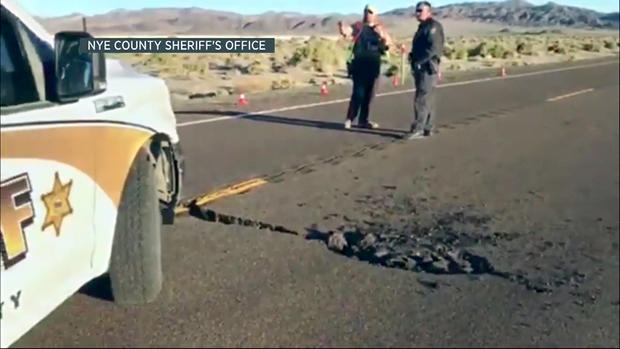Earthquake Damage on Highway 95 in Western Nevada 