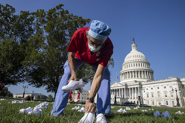 Nurses Hold Vigil For Nurses Who've Died From Covid-19 At The U.S. Capitol 