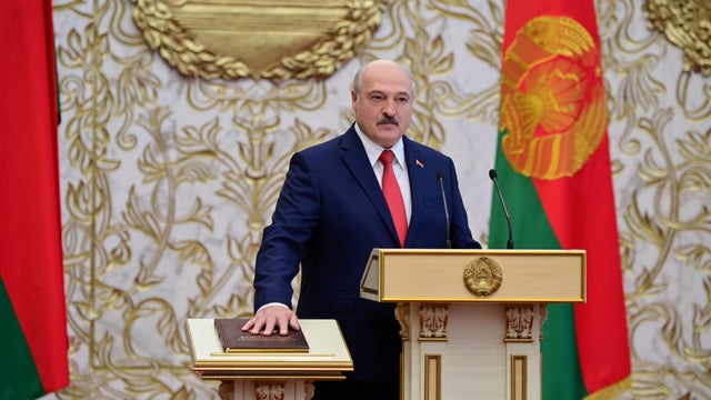 Belarusian President Lukashenko attends a swearing-in ceremony in Minsk 