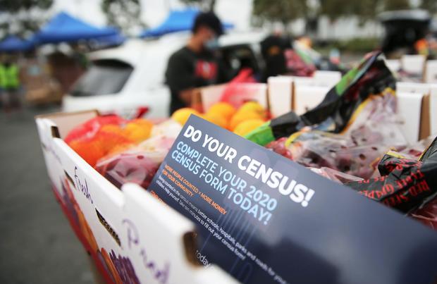 Los Angeles Food Bank Distributes Food Supplies And Census Information 