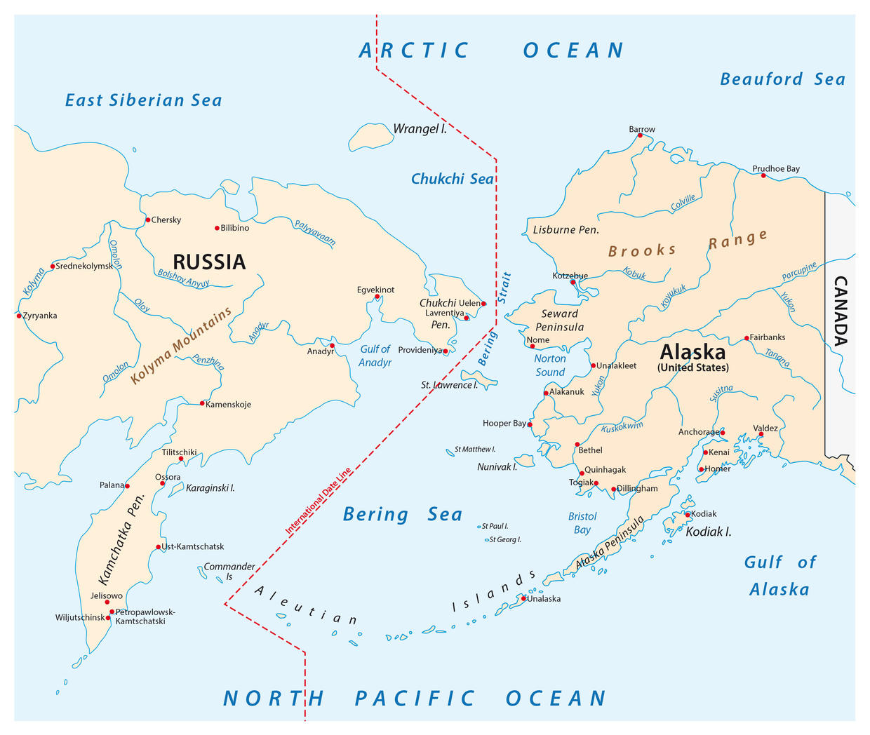 Map Russia Kamchatka Alaska 868531768 