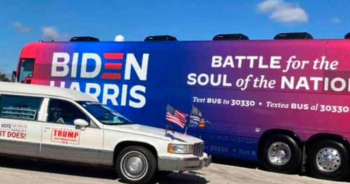Biden Campaign Bus Blocked bY Trump Supporters