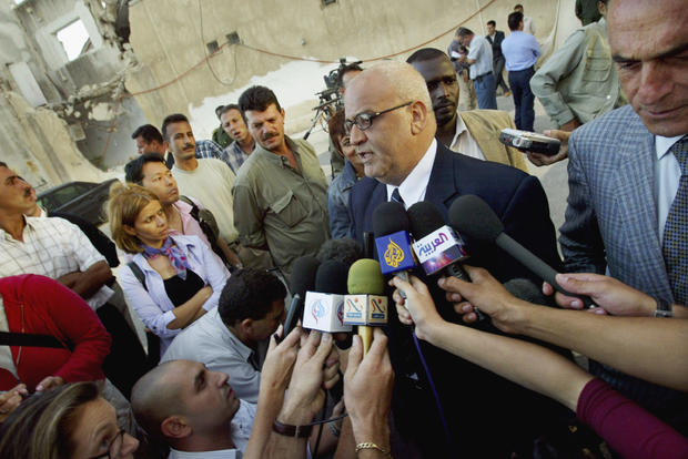 Saeb Erekat Talks To The Press