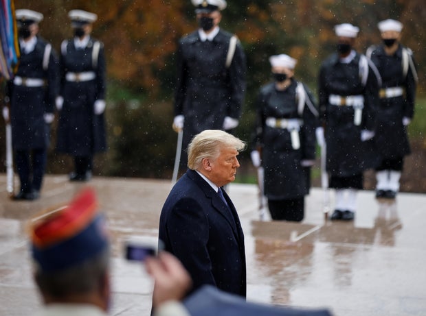 U.S. President Trump attends Veterans Day observance at Arlington National Cemetery in Arlington, Virginia