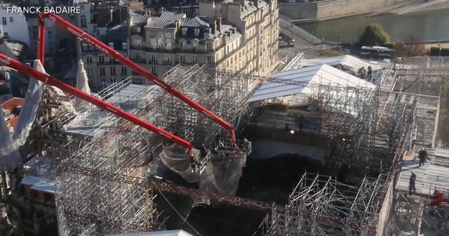 200 tons of scaffolding removed from Notre Dame Cathedral CBS News