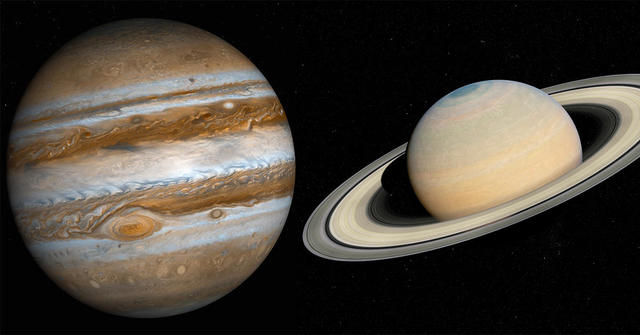 jupiter and saturn will come within 0 1 degrees of each other forming the first visible double planet in 800 years cbs news