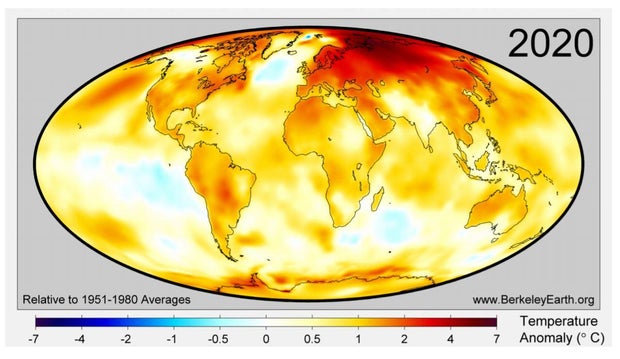 2020 is "effectively tied" for warmest year on record