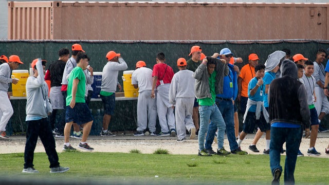 Democratic Representatives Tour Facility For Migrant Children In Homestead, FL 