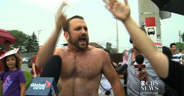 Rob Ford gets into heated confrontation with topless jogger on Canada Day