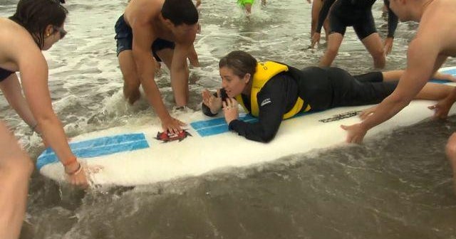 Out of a wheelchair, into the waves