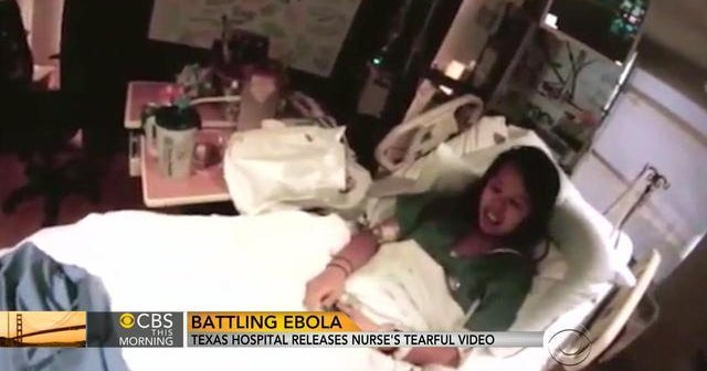 Texas hospital releases tearful video of Ebola-infected nurse