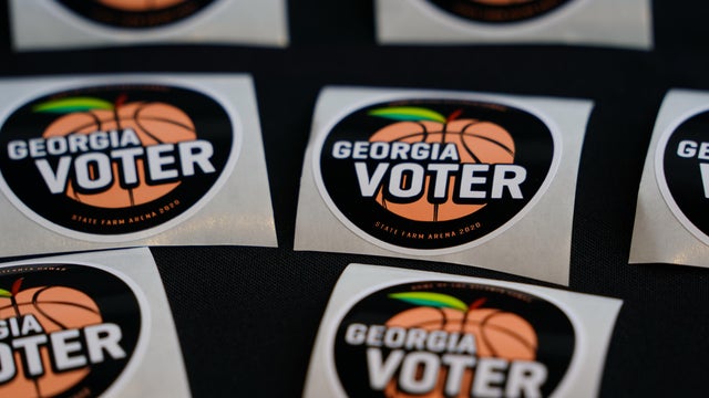 Georgia voter voting &mdash; I Voted sticker 