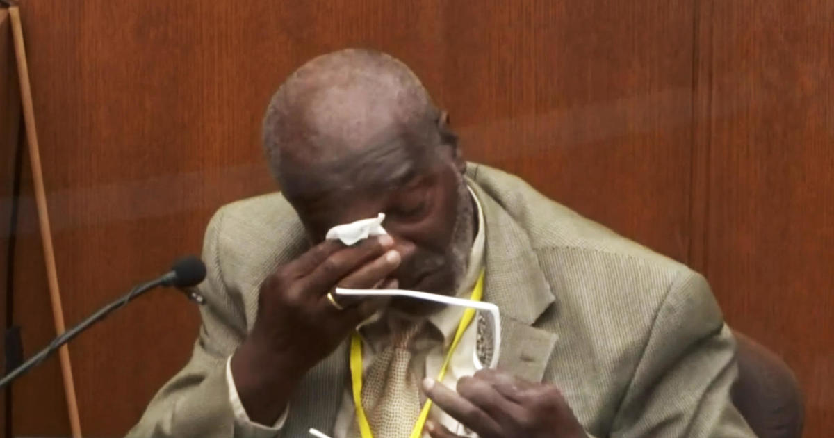 Witness sobs watching video of George Floyd struggling with officers in squad car